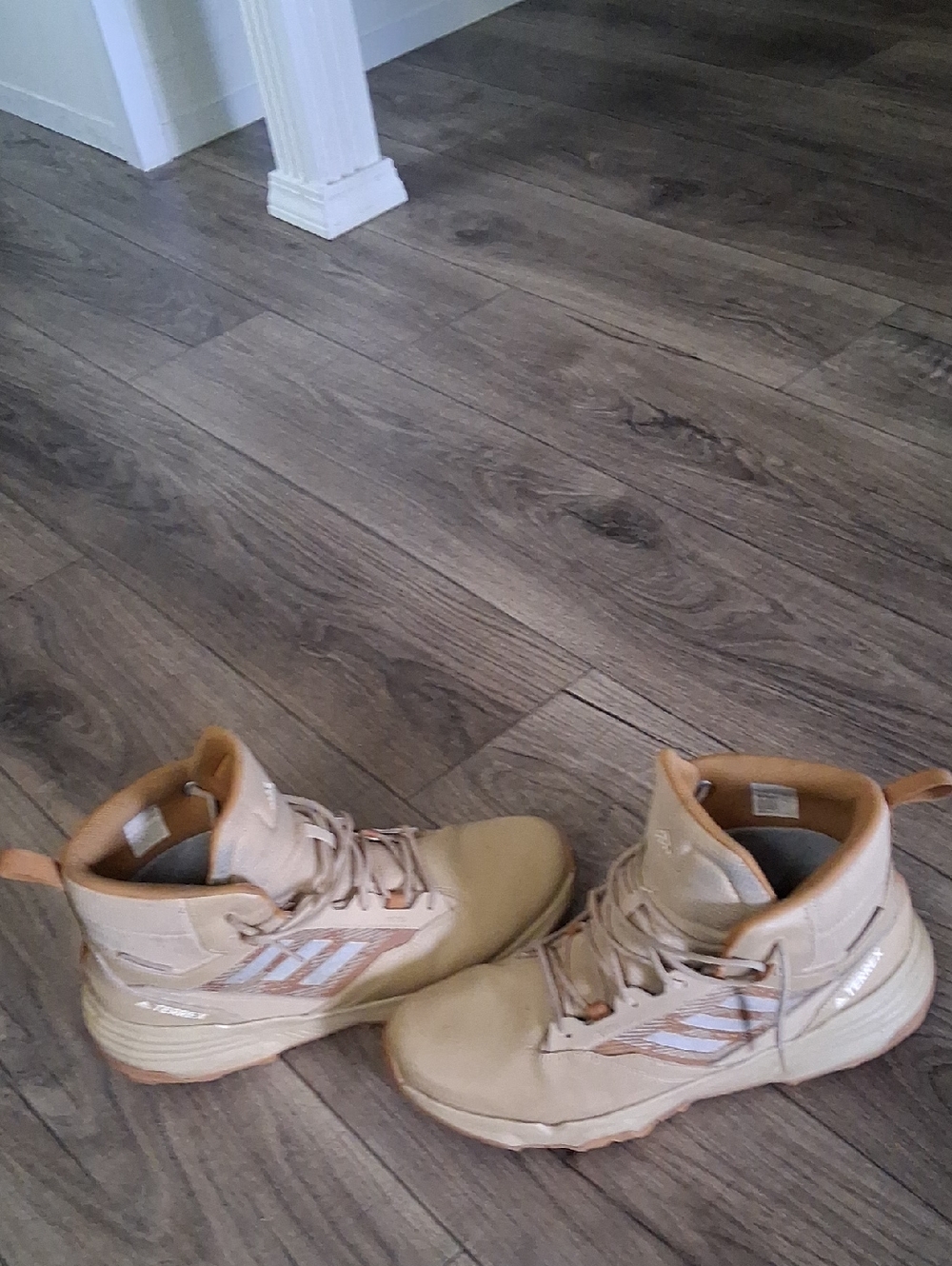 adidas Beige/Tan High-Top Athletic Sneakers